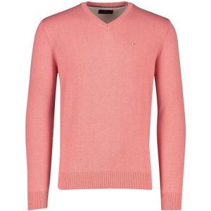 Portofino trui v-hals roze effen katoen met logo