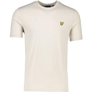 Lyle & Scott t-shirt beige effen katoen slim fit