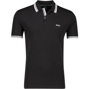 Boss Green polo zwart 3 knoops