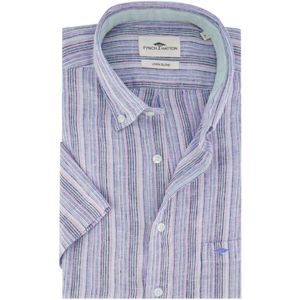 Fynch Hatton casual overhemd paars linnen