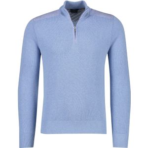 Paul & Shark sweater half zip lichtblauw katoen