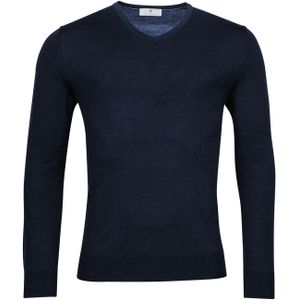 Thomas Maine trui donkerblauw v-hals effen normale fit