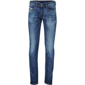 Sleenker Diesel jeans donkerblauw effen denim