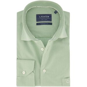 Ledub overhemd mouwlengte 7 normale fit groen gestreept