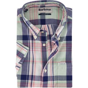 Barbour casual overhemd normale fit groen geruit katoen met borstzak