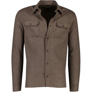 Paul&Shark overshirt bruin wol effen