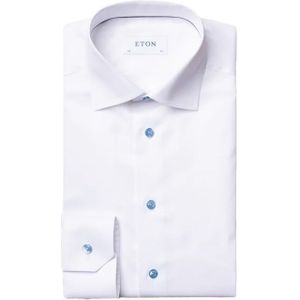 Eton overhemd effen wit slim fit Signature Twill