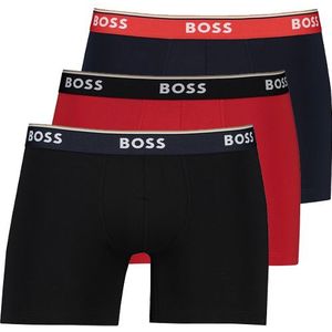 Hugo Boss boxershorts zwart rood effen katoen