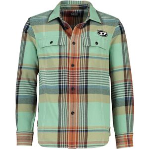 Diesel casual overhemd overshirt groen knopen geruit katoen