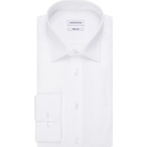 Seidensticker overhemd mouwlengte 7 Modern normale fit wit effen katoen