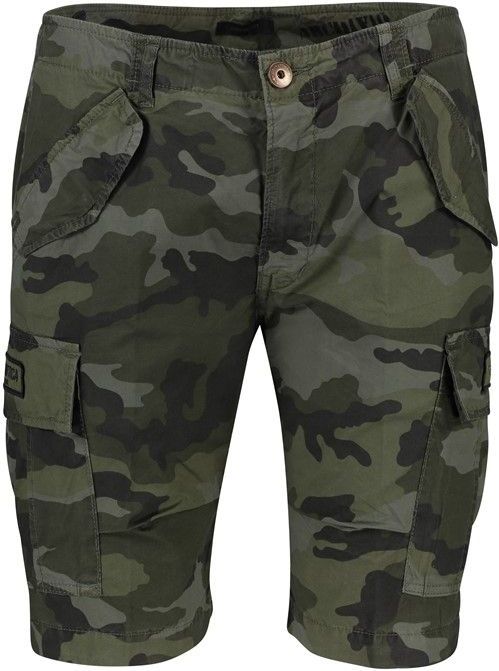 Aeronautica Militare korte broek donkergroen geprint katoen Comfort Fit
