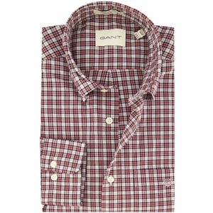 Gant casual overhemd Regular Fit rood geruit borstzak