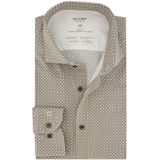 Olymp overhemd Level Five beige geprint katoen body fit