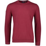 Superdry trui ronde hals bordeaux effen katoen