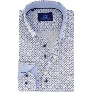 Eden Valley overhemd wit regular fit geprint lange mouw