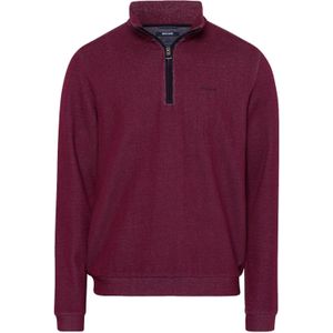 Pierre Cardin sweater opstaande kraag bordeaux effen katoen