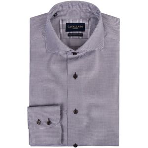 Cavallaro business overhemd Terenzio slim fit blauw geruit