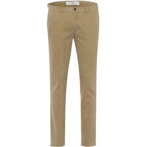 Brax katoenen broek beige effen SILVIO bruine knoop