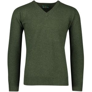 Alan Paine pullover groen lamswol v-hals
