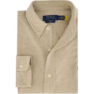 Polo Ralph Lauren katoenen overhemd normale fit beige gemêleerd