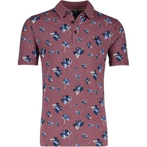 Vanguard polo normale fit rood bloemprint katoen