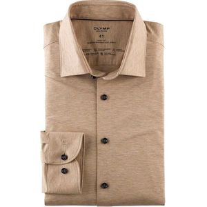 Olymp overhemd Level Five body fit extra slim fit beige effen katoen