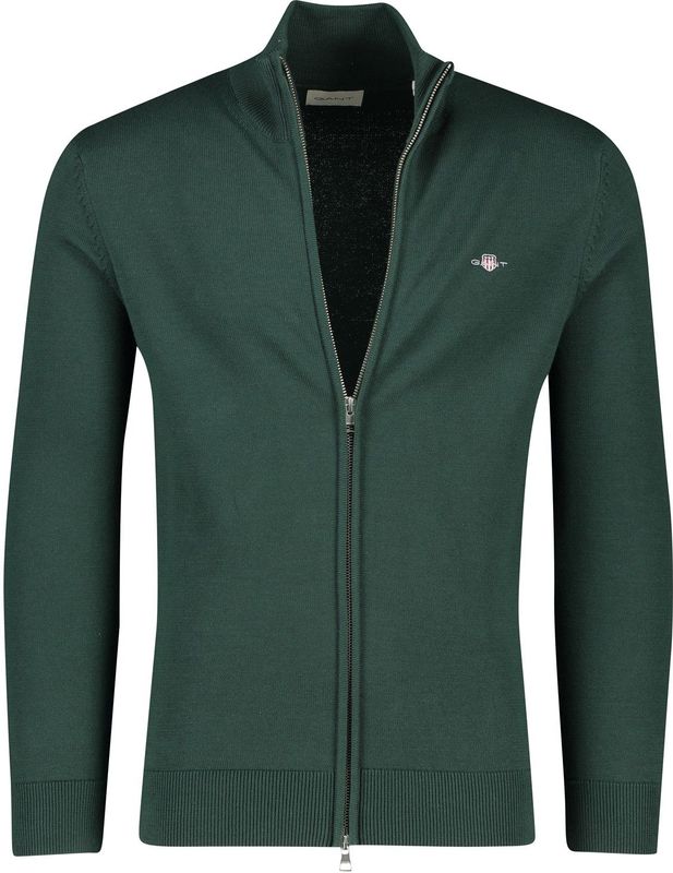 Gant vest groen katoen normale fit