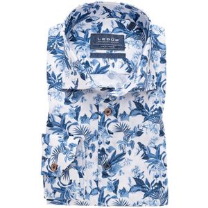 Mouwlengte 7 Ledub overhemd bloemenprint blauw