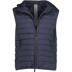 People of Shibuya bodywarmer donkerblauw effen rits normale fit synthetisch