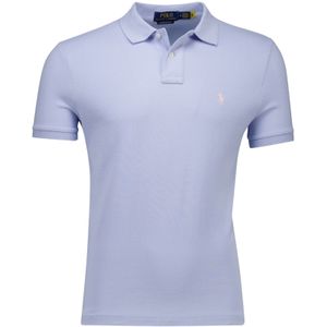 Polo Ralph Lauren polo blauw effen custom slim fit katoen