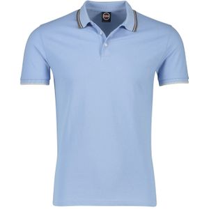 Colmar polo slim fit lichtblauw effen katoen korte mouw