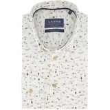 Ledub overhemd normale fit wit geprint button down