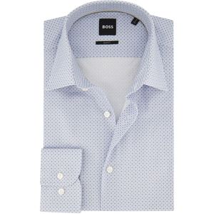 Hugo Boss lichtblauw geprint overhemd slim fit katoen