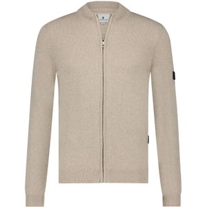 Beige State of Art vest rits effen katoen