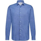 Blauw gemêleerd Blue Industry overhemd linnen slim fit