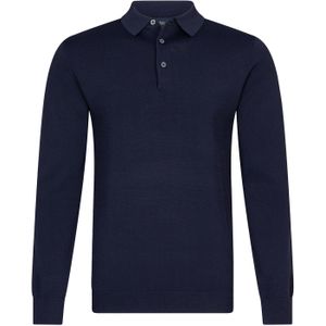 Cavallaro polo donkerblauw viscose lange mouw