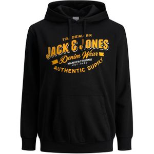 Jack & Jones hoodie zwart geprint katoen Plus Size