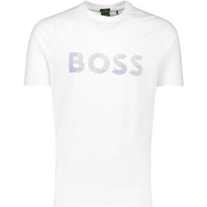 Boss Green t-shirt effen wit katoen normale fit