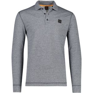 Hugo Boss polo slim fit donkerblauw geprint katoen