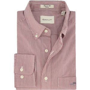 Gant casual bordeaux overhemd normale fit gestreept katoen