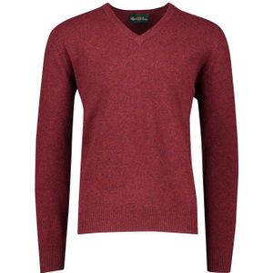 Alan Paine trui v-hals bordeaux effen lamswol wijde fit