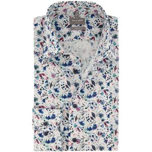 Olymp casual overhemd Luxor Comfort Fit normale fit blauw met print katoen