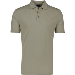 Press 55 BOSS black polo normale fit lichtbruin 3-knoops