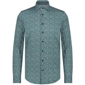 Groen Blue Industry casual overhemd slim fit geprint katoen