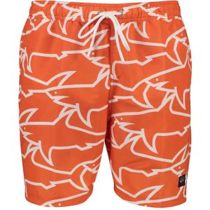 Paul & Shark zwembroek oranje haai print