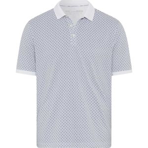 Brax polo wit met blauw print