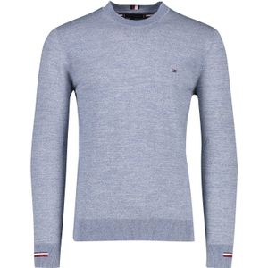 Tommy Hilfiger sweater ronde hals blauw gemeeleerd