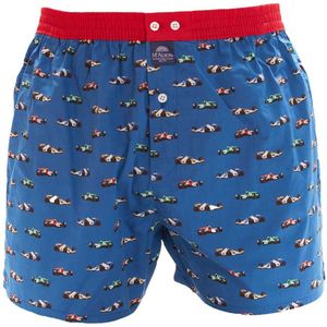 Mc Alson boxershort blauw raceauto's geprint katoen