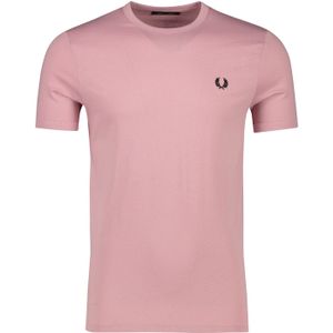 Fred Perry t-shirt roze korte mouw katoen met logo