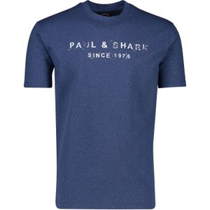 Paul & Shark ronde hals t-shirt blauw opdruk